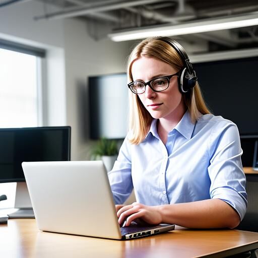 Support agent with a headset