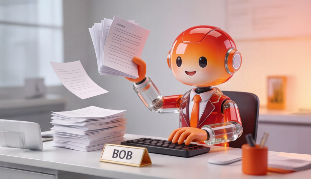 Bot sorting paperwork